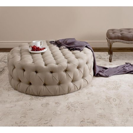 SAFAVIEH Charlene Tufted Cocktail OttomanBeige MCR4638G